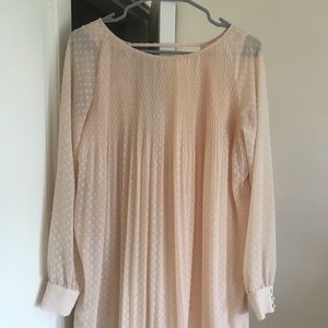 Pink chiffon dress.